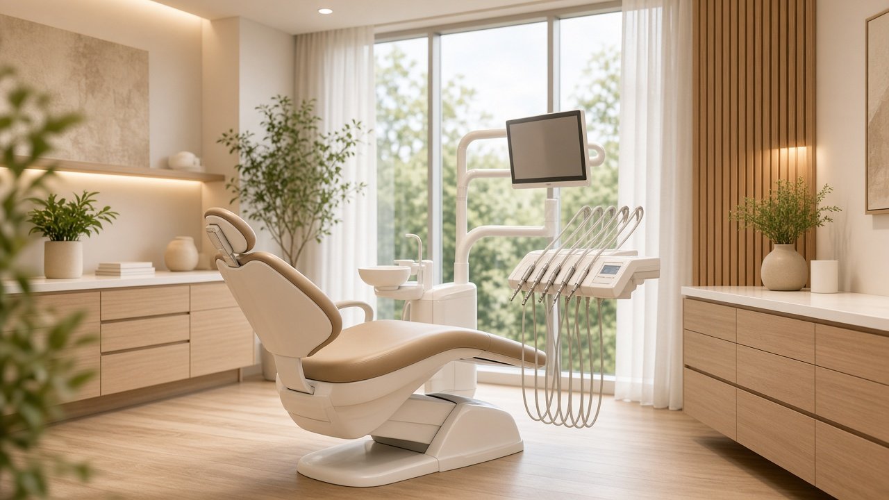 Bright modern dental treatment room